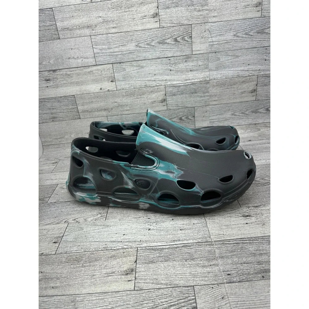 Huk Brewster Marble Shoes Men Sz 12 Black Teal Slip On Water Fishing Boating EVA